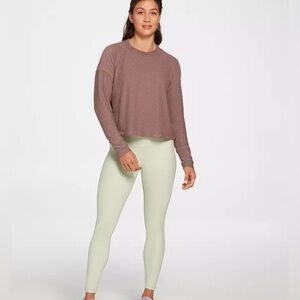 Calia By Carrie Underwood Diamond Mesh Long Sleeve Shirt Luxe Mauve Size Medium